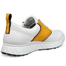 ECCO Golf S-Casual Hybrid Spikeless Waterproof Shoes - White/Saffron