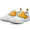ECCO Golf S-Casual Hybrid Spikeless Waterproof Shoes - White/Saffron