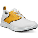 ECCO Golf S-Casual Hybrid Spikeless Waterproof Shoes - White/Saffron