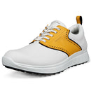 ECCO Golf S-Casual Hybrid Spikeless Waterproof Shoes - White/Saffron