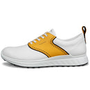 ECCO Golf S-Casual Hybrid Spikeless Waterproof Shoes - White/Saffron
