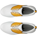 ECCO Golf S-Casual Hybrid Spikeless Waterproof Shoes - White/Saffron