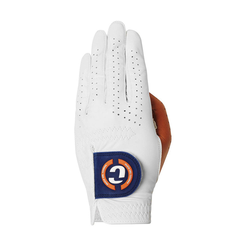 Duca Del Cosma Elite Pro Laguna Cabretta Leather Golf Glove - White/Cognac
