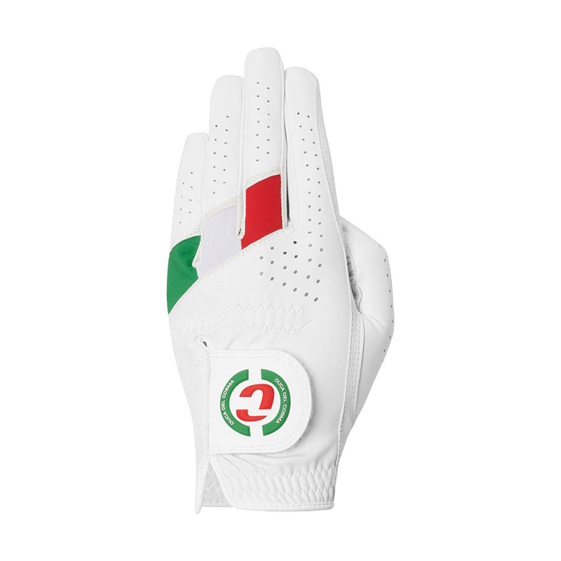 Duca Del Cosma Hybrid Pro Primavera Cabretta Leather Golf Glove - White/Green/Red