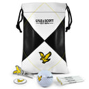 Lyle & Scott Argyle Links Pouch Gift Set - White/Black