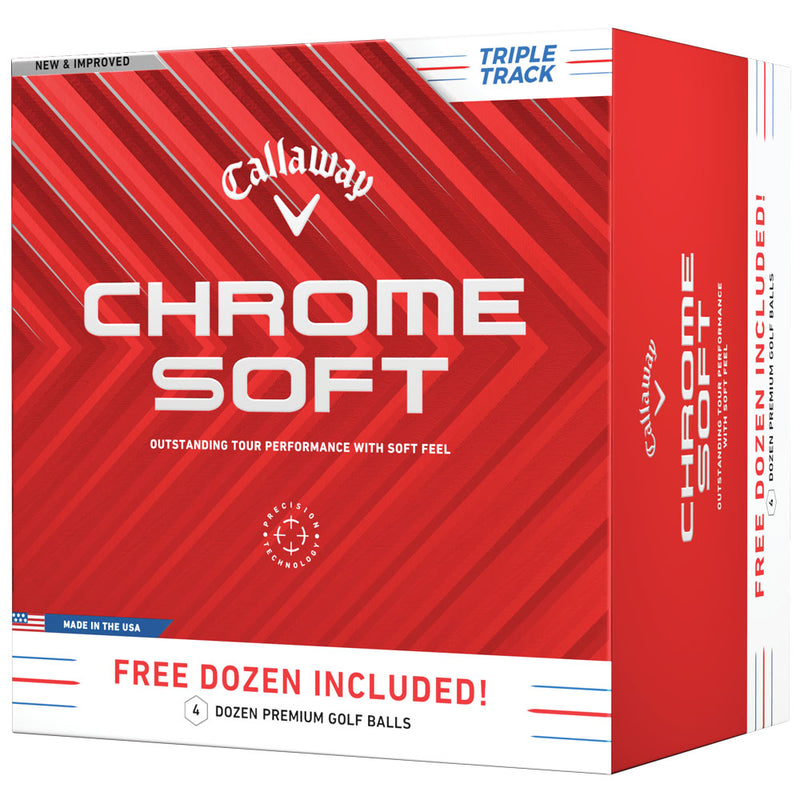Callaway Chrome Soft Triple Track Golf Balls - White - 4 For 3 Dozen
