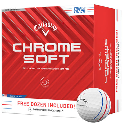 Callaway Chrome Soft Triple Track Golf Balls - White - 4 For 3 Dozen