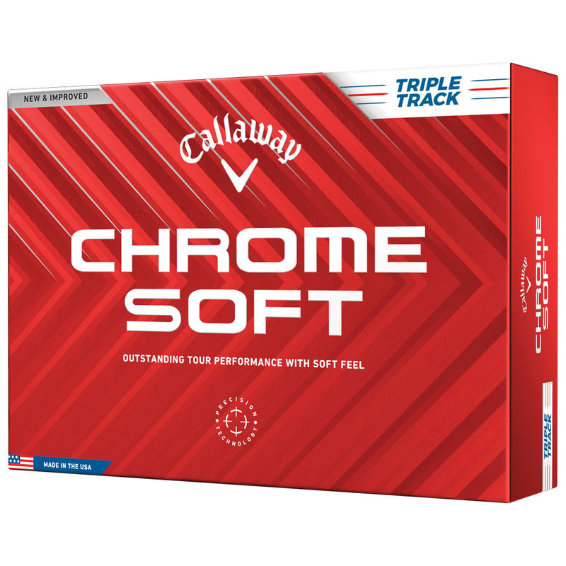 Callaway Chrome Soft Triple Track Golf Balls - White - 12 Pack