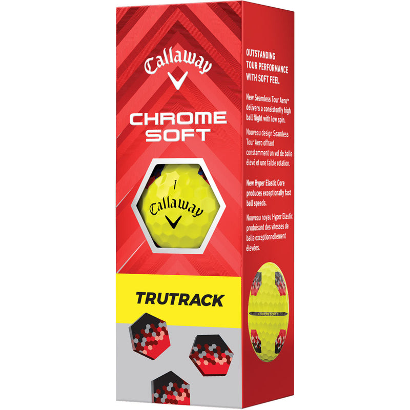 Callaway Chrome Soft TruTrack Golf Balls - Yellow - 12 Pack