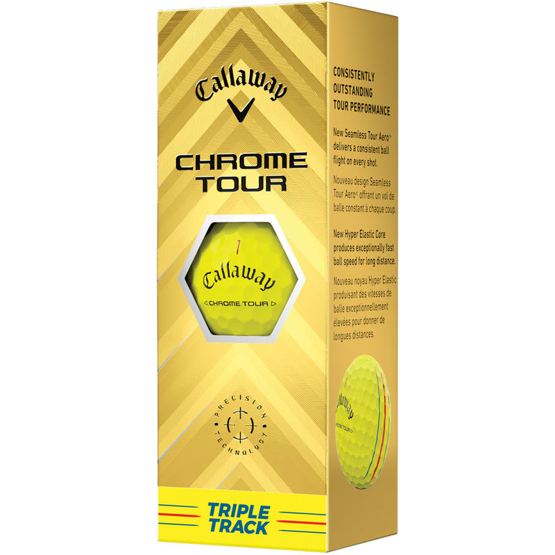Callaway Chrome Tour Triple Track Golf Balls - Yellow - 12 Pack