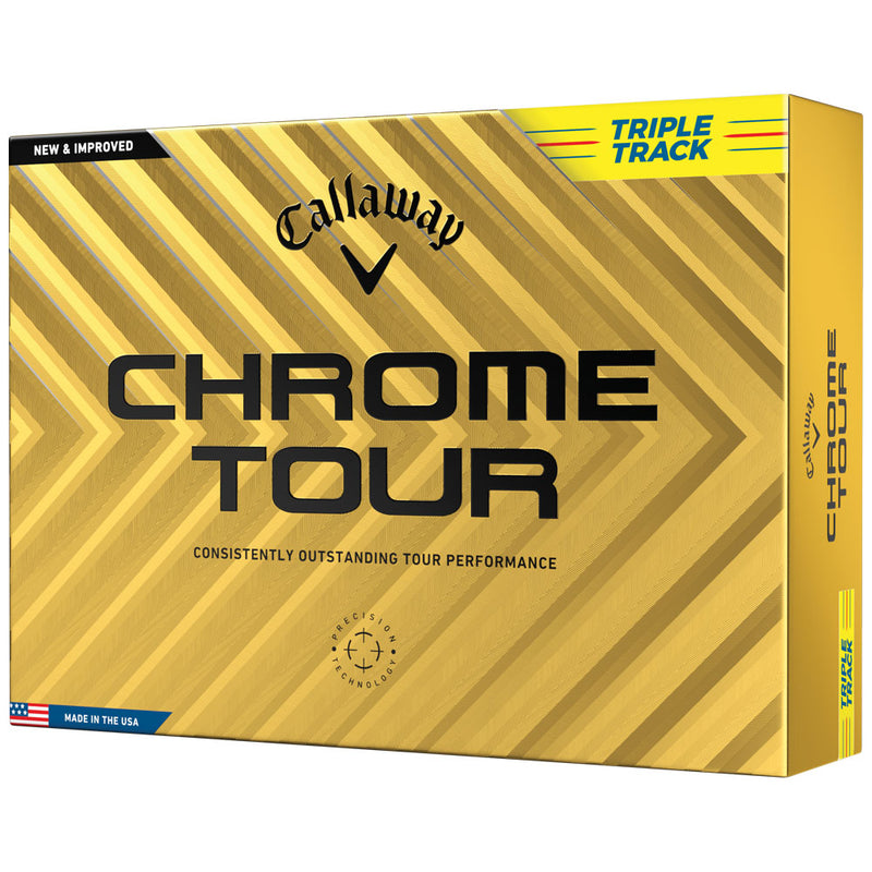 Callaway Chrome Tour Triple Track Golf Balls - Yellow - 12 Pack
