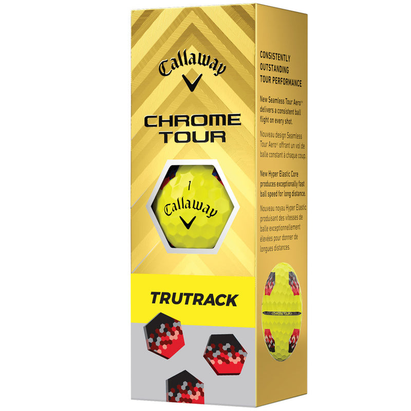 Callaway Chrome Tour TruTrack Golf Balls - Yellow - 12 Pack