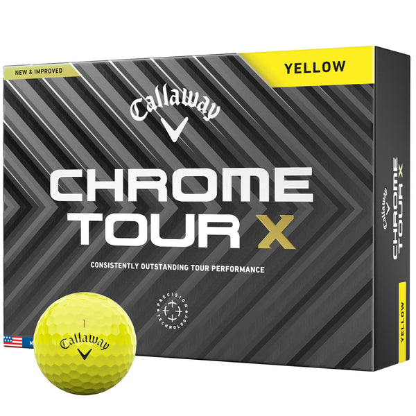 Callaway Chrome Tour X Golf Balls - Yellow - 12 Pack