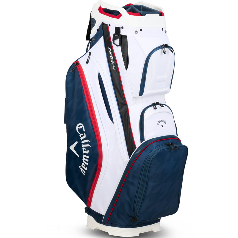 Callaway Org 14 Cart Bag - White/Navy Houndstooth/Red