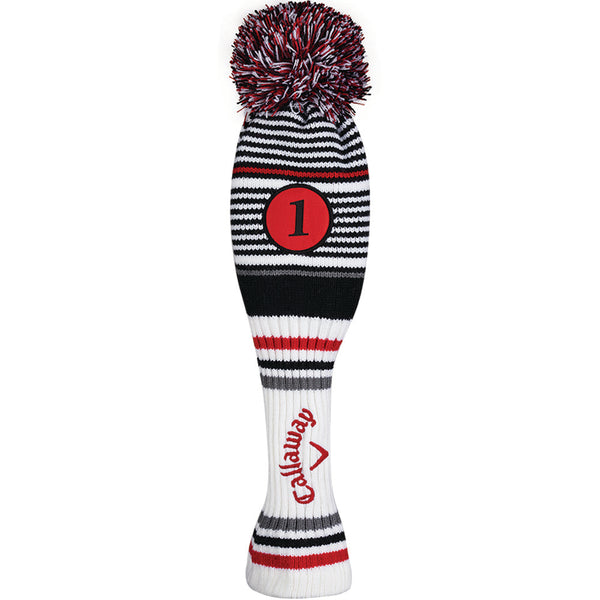 Callaway Pom Pom Driver Headcover - White/Black/Charcoal/Red