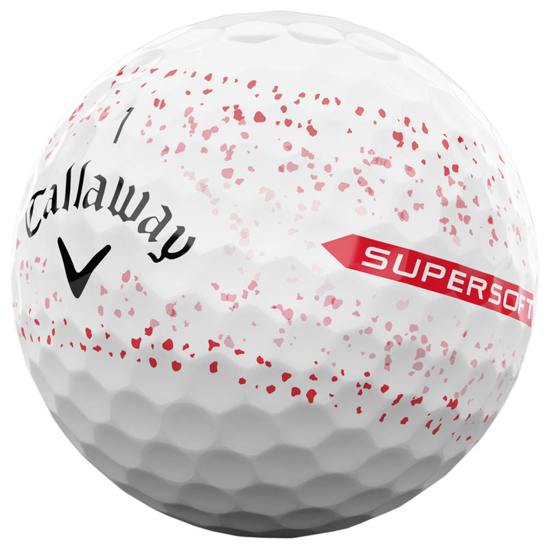 Callaway Supersoft Splatter 360 Golf Balls - Red - 12 Pack