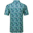 FootJoy Garden Print Lisle Polo Shirt - Navy