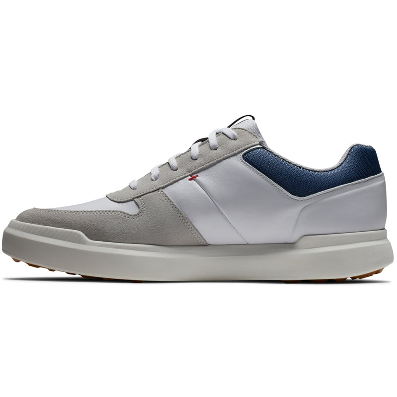 FootJoy Contour Casual Spikeless Waterproof Shoes - White/Navy/Grey