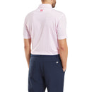 FootJoy Figure Print Lisle Polo Shirt - White/Pink Lemonade