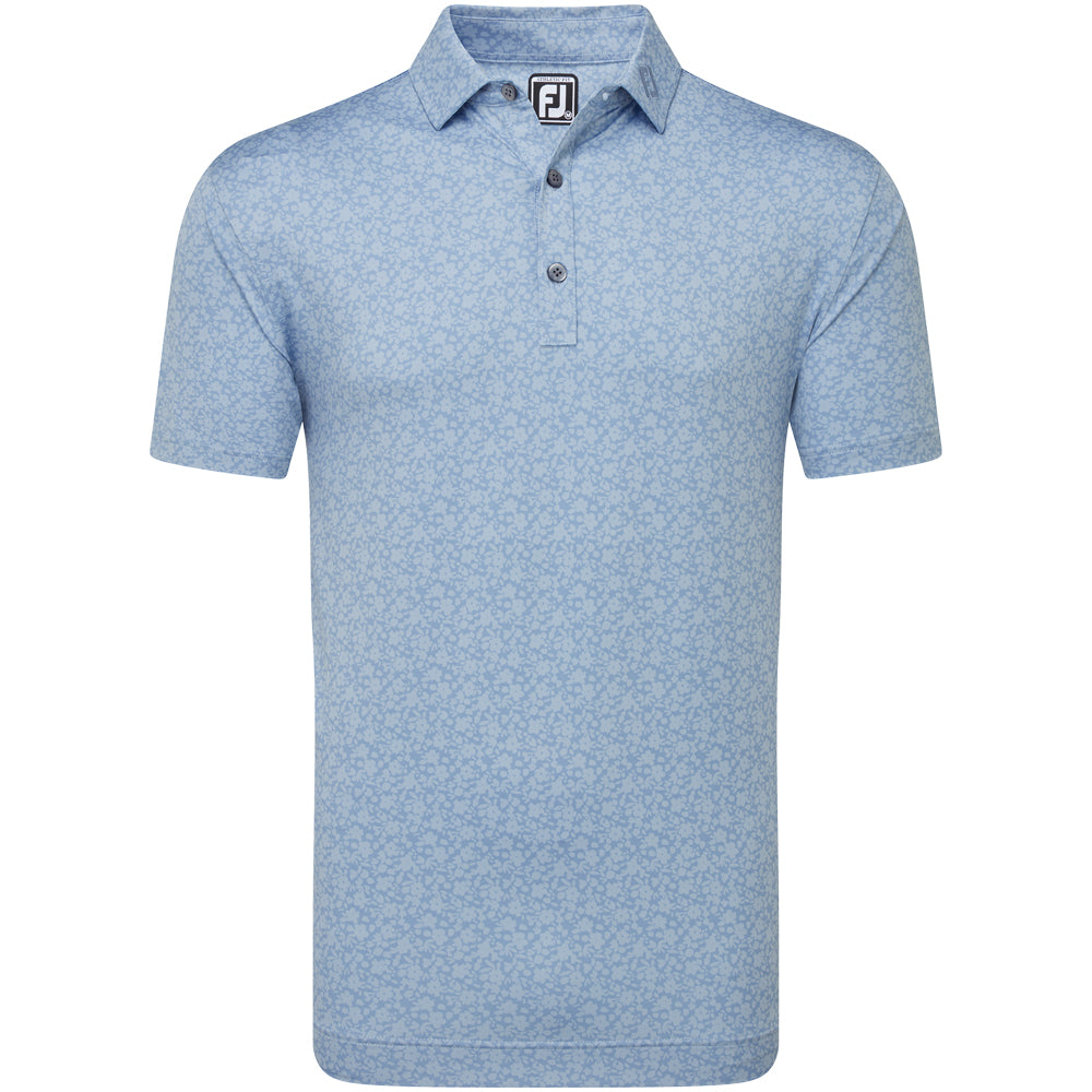 FootJoy Painted Floral Lisle Polo Shirt Storm