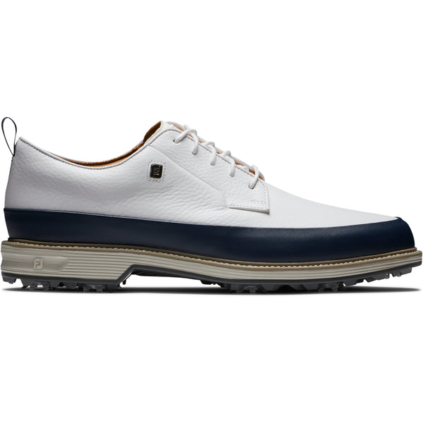 FootJoy Premiere Series Field LX Spiked Waterproof Shoes - White/Navy/Grey