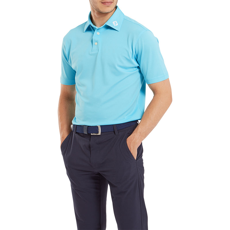 FootJoy Stretch Pique Solid Polo Shirt - Riviera Blue