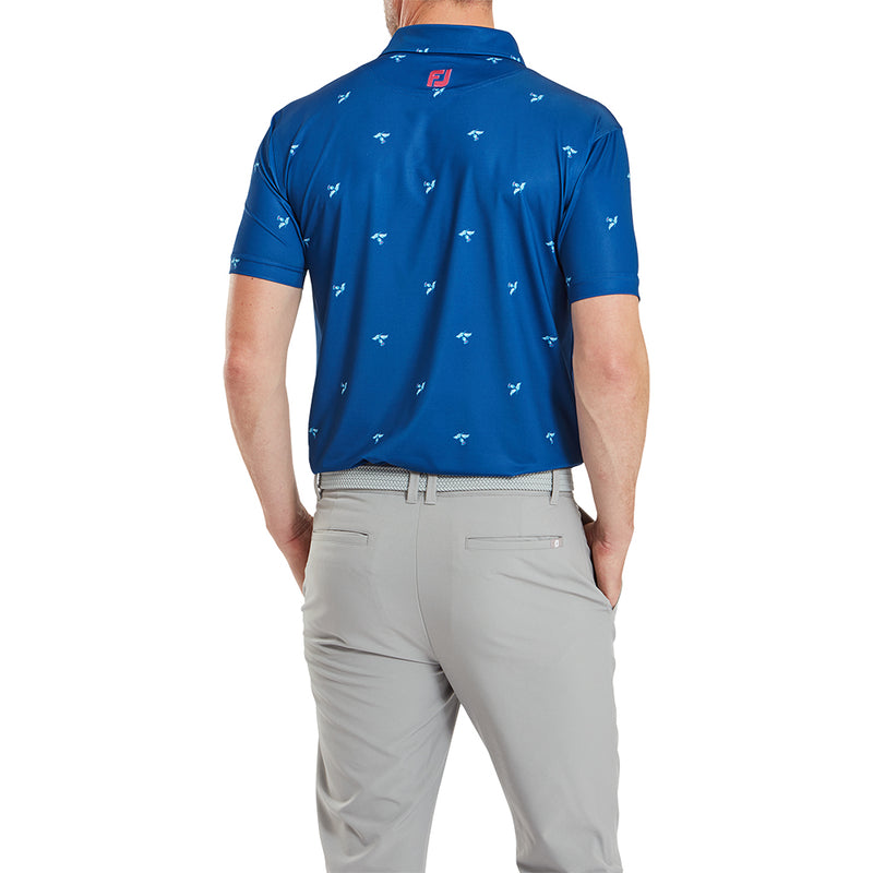 FootJoy Thistle Print Lisle Polo Shirt - Deep Blue