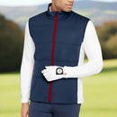Galvin Green Lennox Windproof Water Resistant Gilet - Navy/White/Red