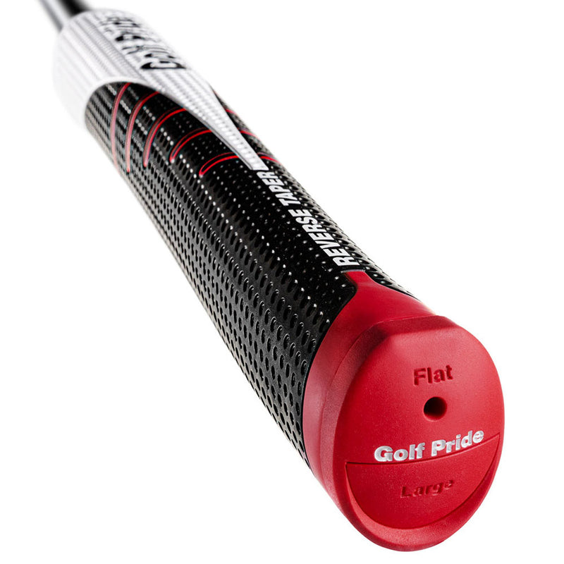 Golf Pride Reverse Taper Flat Large Putter Grip - Black/White/Red