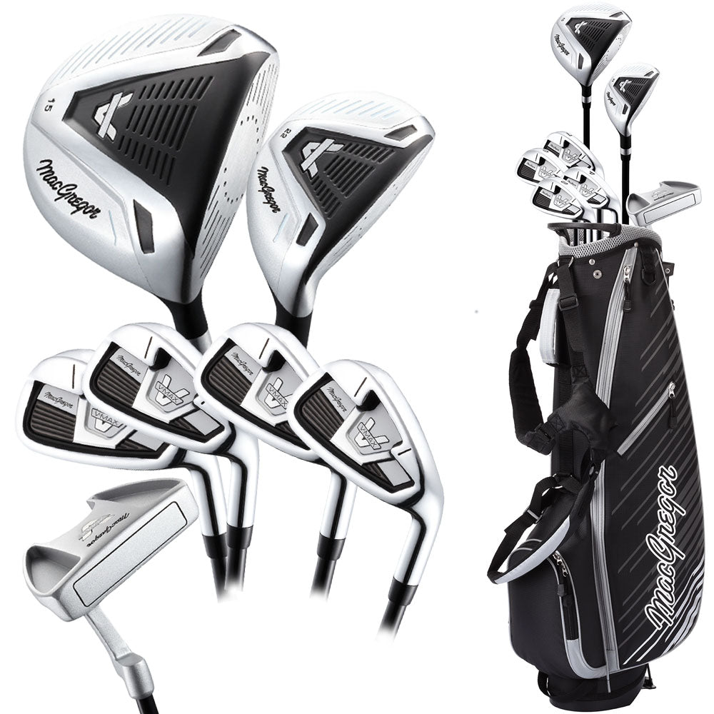 MacGregor V-MAX Junior 8-Piece Set Boys Stand Bag - Silver (Ages 12-14