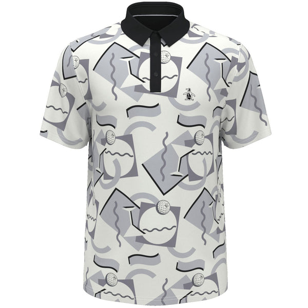 Original Penguin All Over Abstract Polo Shirt - Bright White
