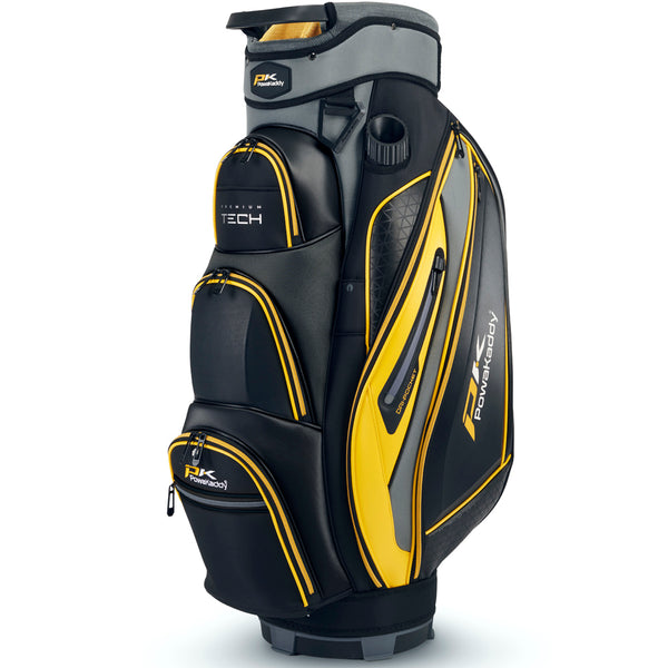 PowaKaddy Premium Tech Cart Bag - Gun Metal/Black/Yellow Trim