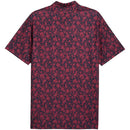 Puma Cloudspun Carmela Floral Polo Shirt - Deep Navy/Ruby Shimmer