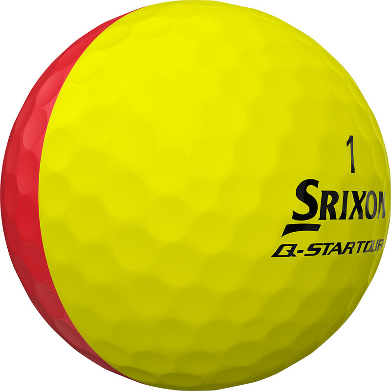 Q-STAR Tour Divide Golf Balls - Yellow/Red - 12 Pack
