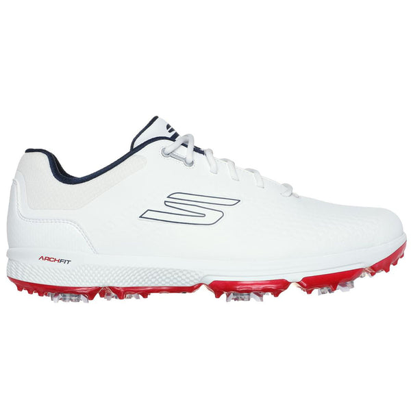 Skechers Go Golf Pro 6 Waterproof Spiked Shoes - White/Navy/Red