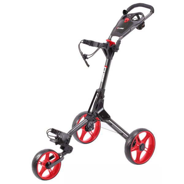 SkyMax Cube 3 3-Wheel Push Trolley - Charcoal/Red