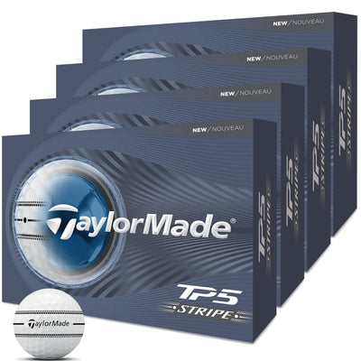 TaylorMade TP5 Stripe Golf Balls - White - 4 for 3 Dozen