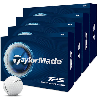 TaylorMade TP5 Golf Balls - White - 4 for 3 Dozen