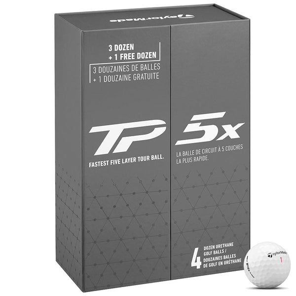 TaylorMade TP5x Golf Balls - White - 4 for 3 Dozen