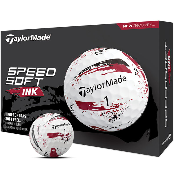 TaylorMade SpeedSoft Golf Balls - Ink Red - 12 Pack