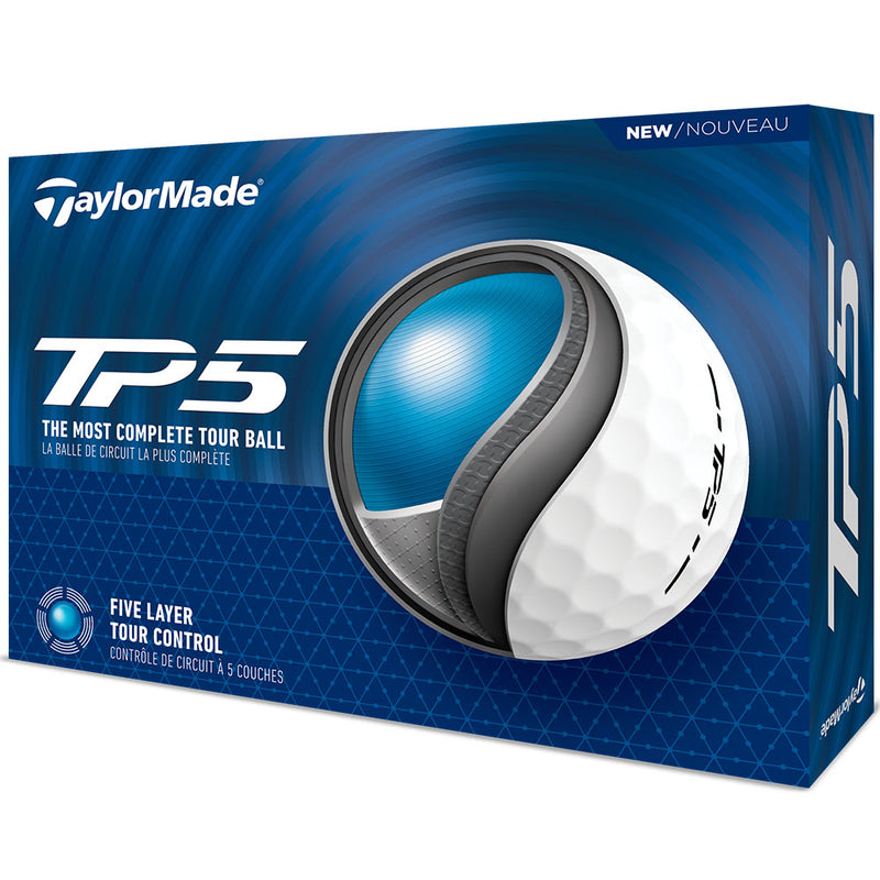 TaylorMade TP5 Golf Balls - White - 12 Pack