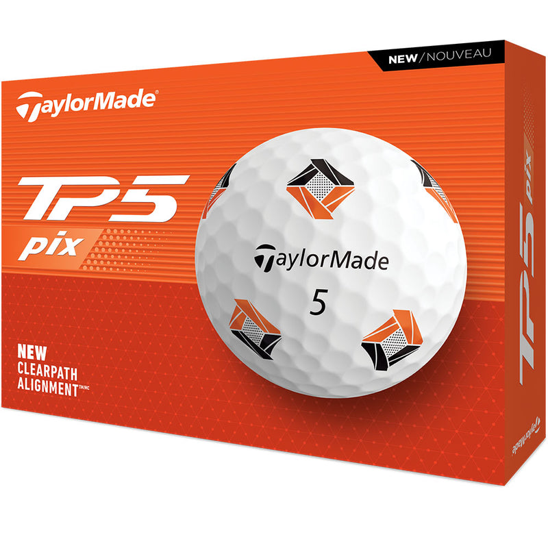 TaylorMade TP5 Pix 3.0 Golf Balls - White - 12 Pack