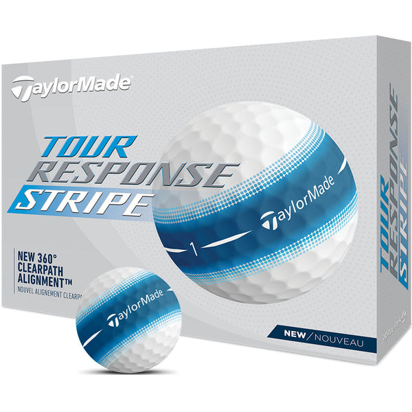TaylorMade Tour Response Stripe Golf Balls - Blue - 12 Pack