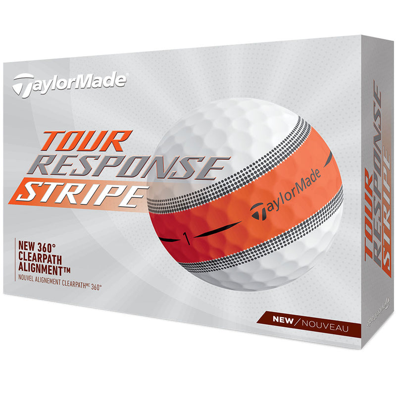 TaylorMade Tour Response Stripe Golf Balls - Orange - 12 Pack