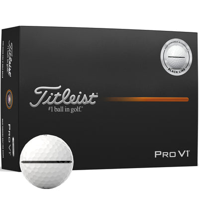 Titleist Pro V1 AIM Performance Alignment Golf Balls - Black - 12 Pack
