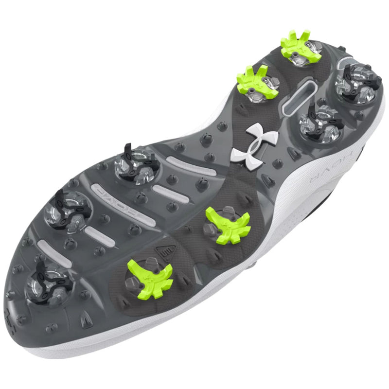 Under Armour Drive Pro Spiked Waterproof Shoes Wide - White/White/Metallic Gun M