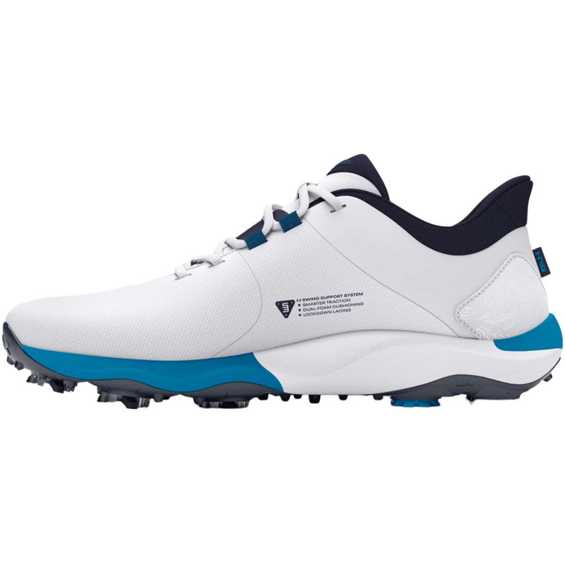 Under Armour Drive Pro Spiked Waterproof Shoes Wide - White/Capri/Midnight Navy