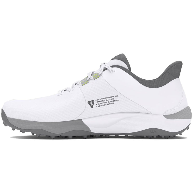 Under Armour Drive Pro Spikeless Waterproof Shoes Wide - White/White/Metallic Gun M