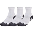 Under Armour Performance Tech Quarter Socks (3 Pairs) - White/White/Jet Gray