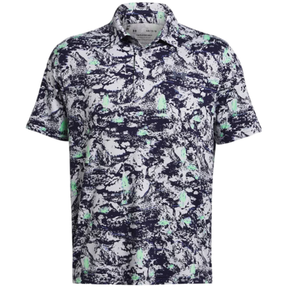 Under Armour Playoff Printed Polo Shirt Halo Gray/Matrix Green/Downpour Gray